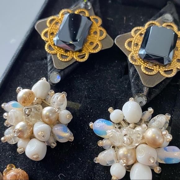 Lot Of Vintage Clip On Earrings 9 Pairs - Picture 8 of 15